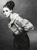 Antonia in a white mink cape by SAGA