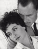 Sonja Ziemann and Ivan Desny during the filming of 'Mädchen ohne Grenzen'