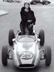Judy Dent in the paddock at the Avus