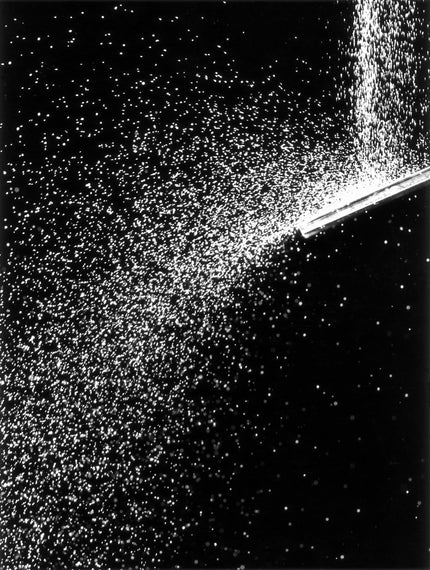 Sand on glass pane