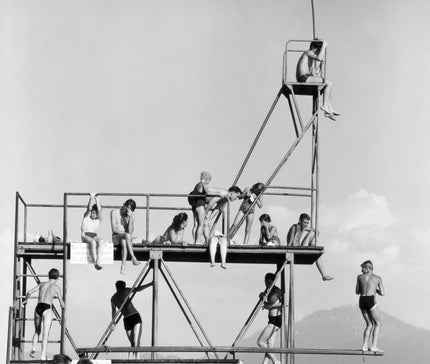Children on the diving platform