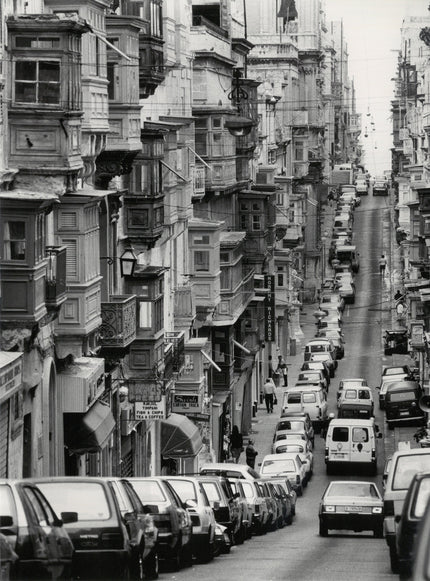 Typisches Stadtbild in Valletta, in der Merchants Street