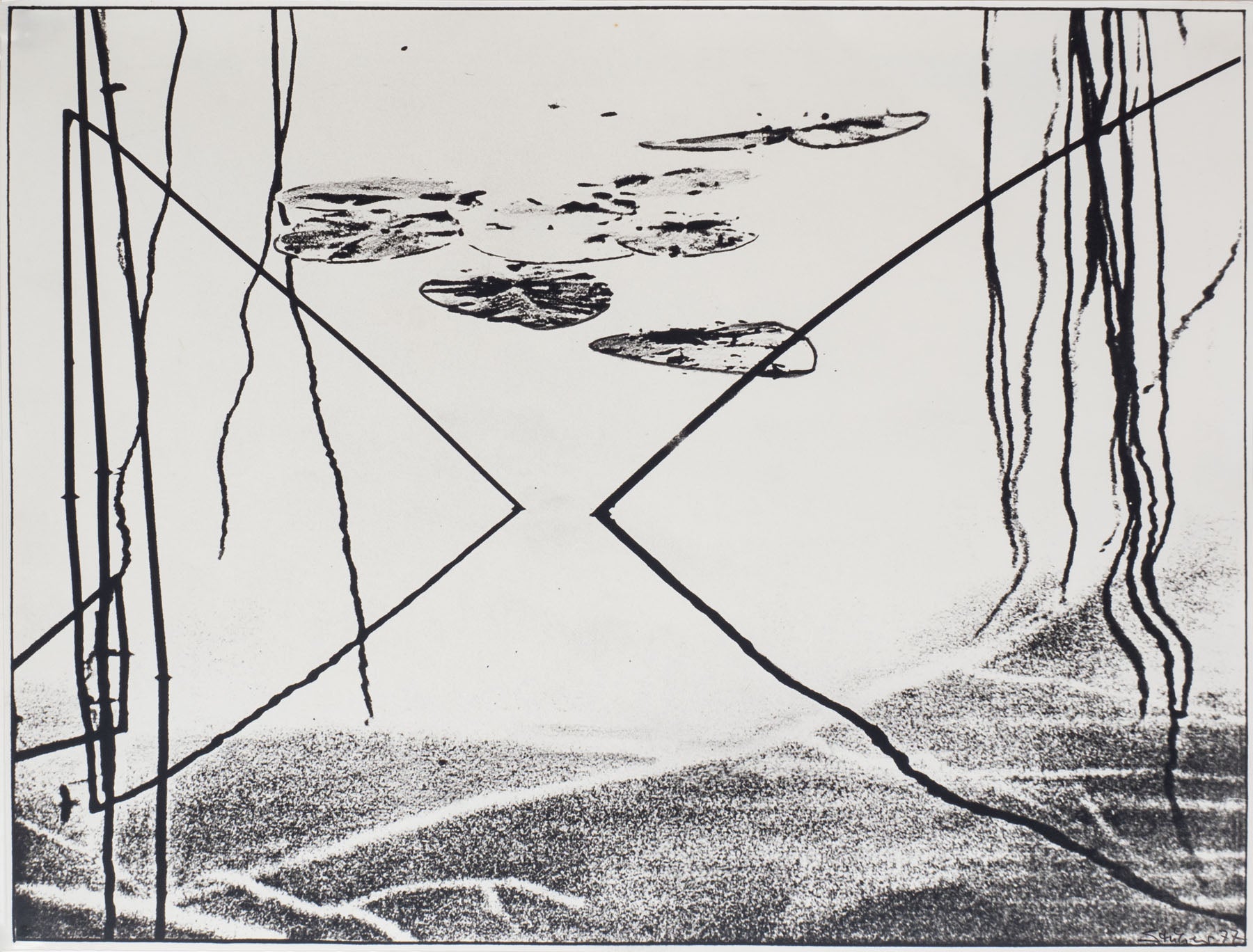 Grafische Form mit Schilf