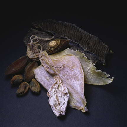 Haifischflossen, Herzmuscheln und Abalone